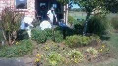 Andrew’s crew beautifies and perfects landscaping at a home in Ochelata.