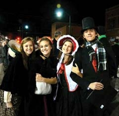 Locals and visitors alike put on their best Victorian-era ­costumes and head downtown for the annual Christmas event.