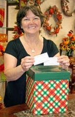 Patsy Terry, chairperson of the Broken Arrow Main Street Merchant Association’s Holiday Tea-Off, encourages area residents to attend the festivities on Thursday, November 10, visit every shop, and register for exciting prizes at each participating merchant’s store.