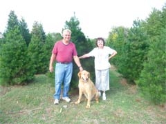 Lucky and his owners, Bill and Paula Jacobs, invite you to enjoy an old-fashioned Christmas experience at the Owasso Christmas Tree and Berry Farm.