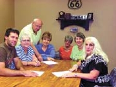 Making plans for this year’s Dickens on the Boulevard are committee members (L to R): Matt Mize, Denise Lawrence, Dale Peterson, Barbara Cruse, Susie Nickerson, Carolyn Peterson and Kathy Glover. (Not pictured: Hope Conner and Abigail Peters of the RSU President’s Leadership Class, Jenny Meeks, Brenda Reno, Hoytana Benigar and Jeannie Smith.)