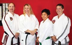 Instructors at Martial Arts Advantage in Broken Arrow include (L to R) Master Jim Hammons, Tracy Hammons, Mina Bui and Ron Anderson.