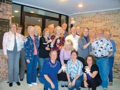 The Claremore Community Chorus (L to R): (Front Row) Pat Suter, Martha Vandiver, ­Rosalind Burger, Kristi Bording; (2nd row) Ruth Mathews, Jean Sykes, Donna Nickols, ­Letitia Keene, Ken Skidmore, Pianist Ronna Hatley, Dan Luther; (Back Row) Mary Slater, Grace Cox, Ray Tomasko, Charles Keene, Sally Karlovitz, Mary Jo Rostek and Sharon Thomas. (Not pictured: Director Vicki McCuistian, Nancy Bentley and Lynette Trotter.)