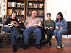 The Bookies Book Club includes members (L to R): Janice Whittaker, Mike Bullis, Jay Wilkinson and Dottie Summers.