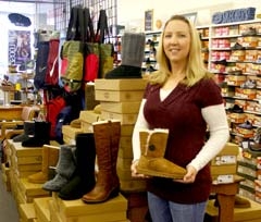 Tabitha Felts continues to carry a wide variety of the 
popular UGGS boots for adults and children at her Ne-Mar Center shoe store, along with an array of other brands.