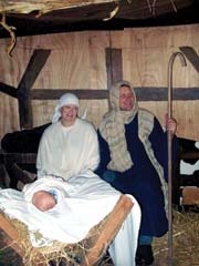 The Living Nativity at Shepherd’s Cross features ­costumed characters and realistic sets of the night Christ was born.