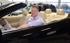 General Manager Steve Renard shows off the new ­Nissan Murano CrossCabriolet Convertible.
