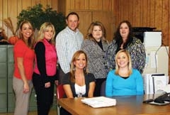 Ryan Neely and the rest of the staff at Neely Insurance and Financial Services always believe in putting the customer, whether an individual or a business, first. From left, seated, are Chrissy Troyer and Karly Elnes. Back row, from left, are Courtney Harrison, Melinda Kennedy, Neely, Jill Nanney and Dana Ingersoll, all licensed insurance agents.