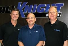 Owner Bill Knight, Service Manager Bill Duensing and General Manager Kelly Summers are proud of the ever-evolving changes focusing on outstanding customer services that keep Bill Knight Ford a significant leader in the automotive industry.