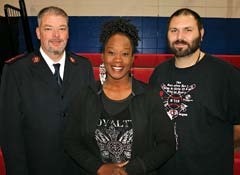 Salvation Army Boys & Girls Club of Broken Arrow is a benefactor from the generous gifts received during the annual Ring the Bells for Christmas Kettles Campaign. (L to R): Captain Mike Lucas, Program Director Sa’Quita Burrell and Unit Director Dustin Blackmon.