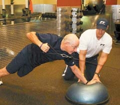 Duane with Steve at Fitness Together 
during his fitness assessment.