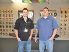 Sales associate Brandon Mauck and District Manager Michael Robins at Platinum Communications in Sapulpa.