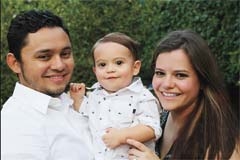 Building relationships with honesty, solid communications and doing the job right the first time, on time, remains the focus of Edgar Lopez and his Tulsa Construction &amp; Landscape company. Edgar is shown here with his wife, Layli, and 16-month-old son, Leonardo. (Photo by Tricia Hurst Photography.)