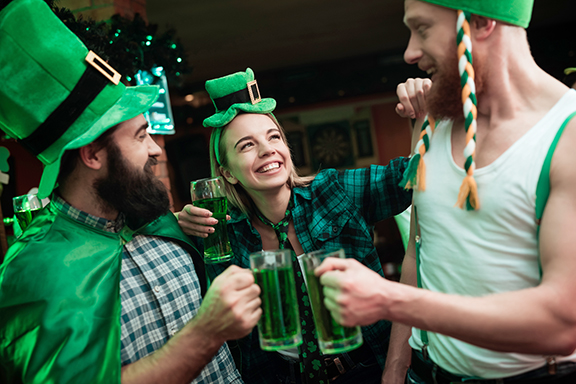 Image of friends enjoying St. Patrick's celebration.