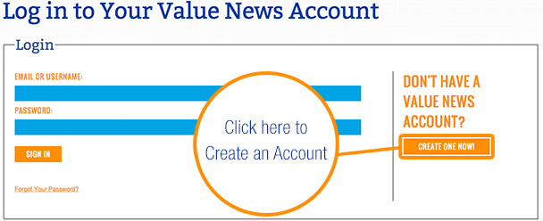 Click the button that reads "CREATE ONE NOW!" to begin creating your account.