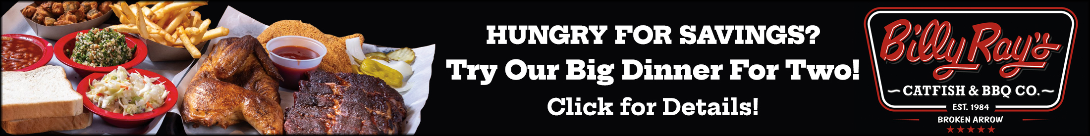Image of Billy Ray's Catfish & BBQ Advertisement