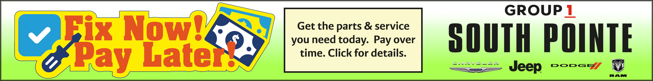 Image of Group 1 South Pointe Chrysler Jeep Dodge Advertisement